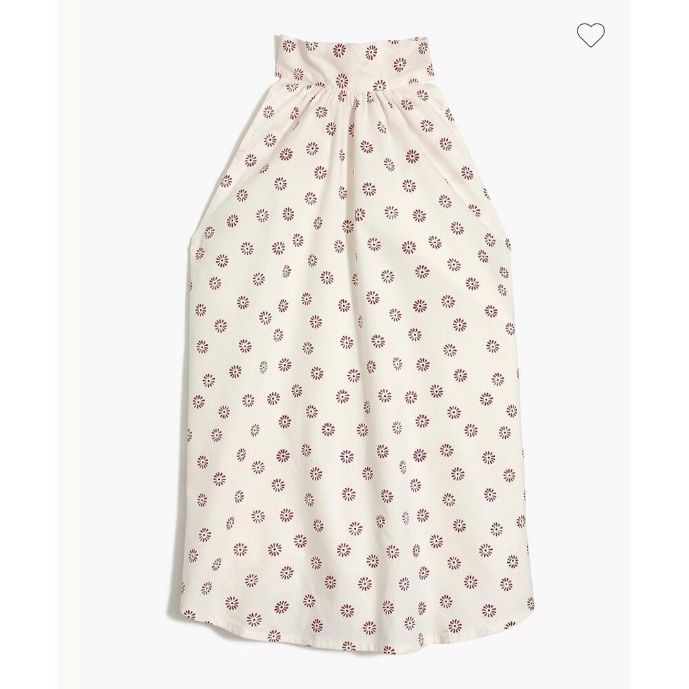 J.Crew | Cotton Poplin Poppy Print Tie-Neck Top | Size 2